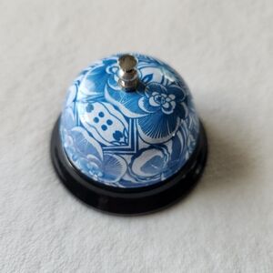 Floral Blue and White Desk Bell